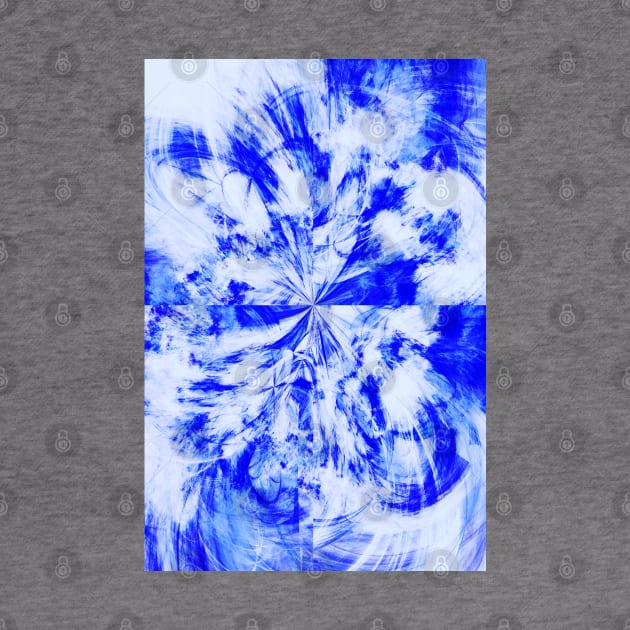 Blue and White Tie Dye Splash Abstract Artwork by love-fi